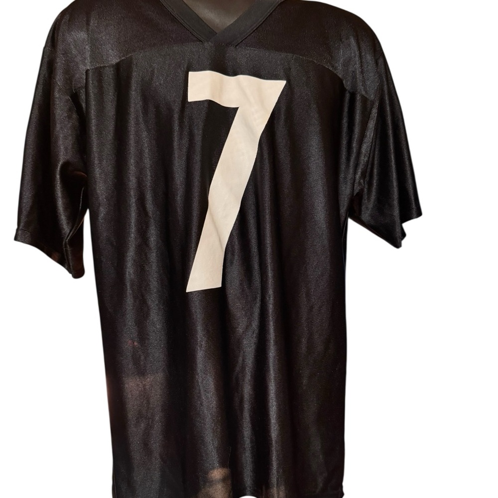 NFL Big Ben Roethlisberger Black and White V-Neck # 7 Jersey